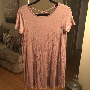 CLEARANCE Lace up back t-shirt dress